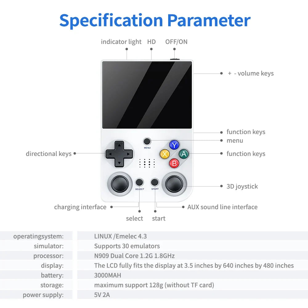 M21 Retro Handheld Game Console 3.5-Inch IPS, 20000 Games