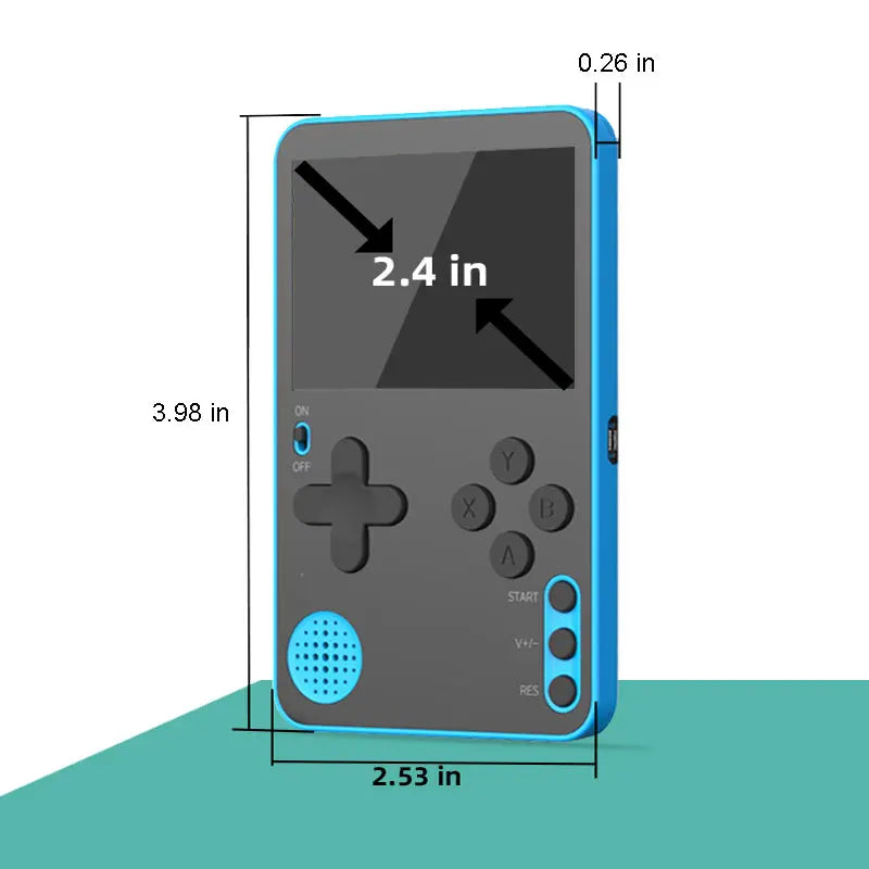 K10 Ultra-Thin Retro Game Console 2.4 Inch with 500 Classic Games