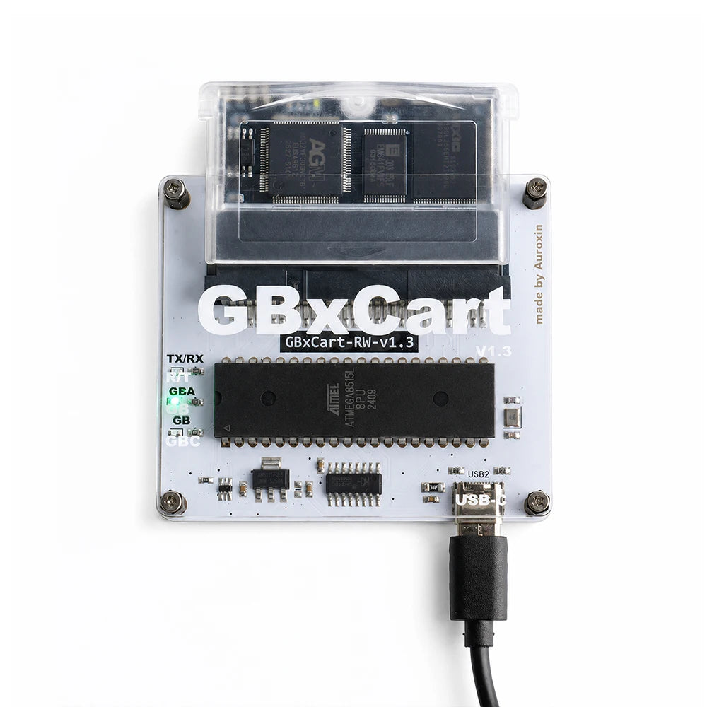 Auroxin GBxCart RW V1.3 USB Game Cartridge Reader Writer for Game Boy GBC GBA ROM Backup Save Restore Flash Cart Programmer