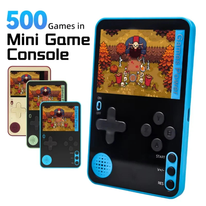 K10 Ultra-Thin Retro Game Console 2.4 Inch with 500 Classic Games