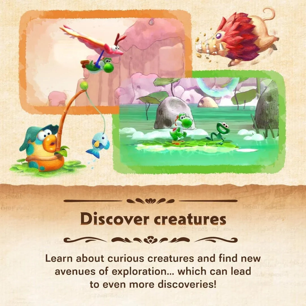 Yoshi and the Mysterious Book Game for Nintendo Switch 2, physical format, English language, factory sealed, Nintendo brand, compatible with Switch games, includes multi-language subtitles for an immersive experience.