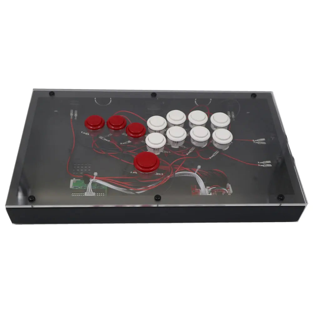 Transparent Hitbox Mixbox WASD Fight Stick, Sanwa Buttons, PS4/PC
