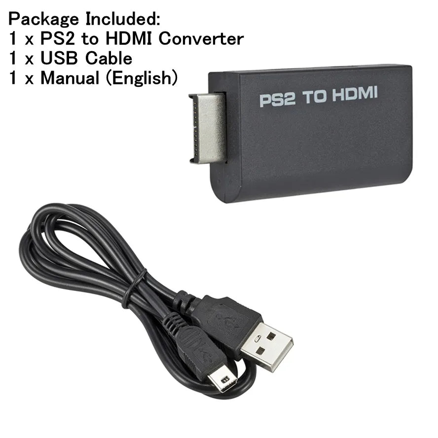 PS1 and PS2 to HDMI Converter, Up to 1080p Output, Audio Out