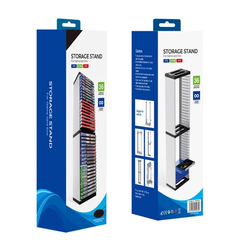 Host Disc Double-layer Storage Box Holder Game Disk Tower Vertical Stand Can Store 36 Game Discs For PS4 PS5 Switch XboxOne