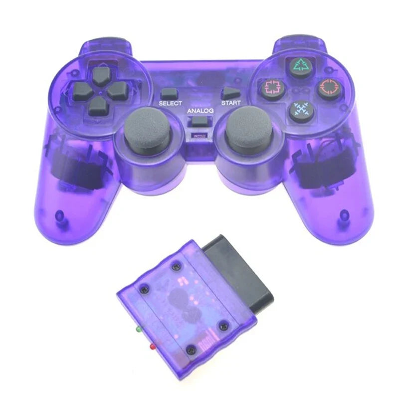 Transparent Wireless Gamepad for Sony PS2, Bluetooth 2.4G