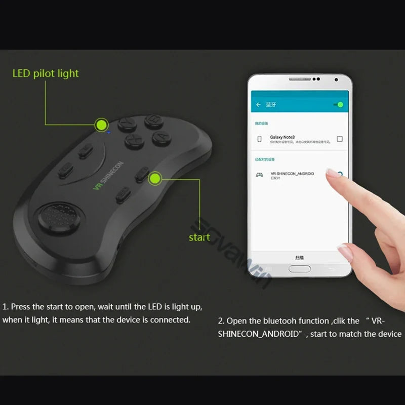 Shinecon VR Remote Controller Bluetooth Gamepad iPhone Android