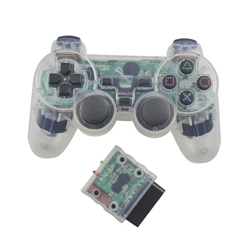 Transparent Wireless Gamepad for Sony PS2, Bluetooth 2.4G