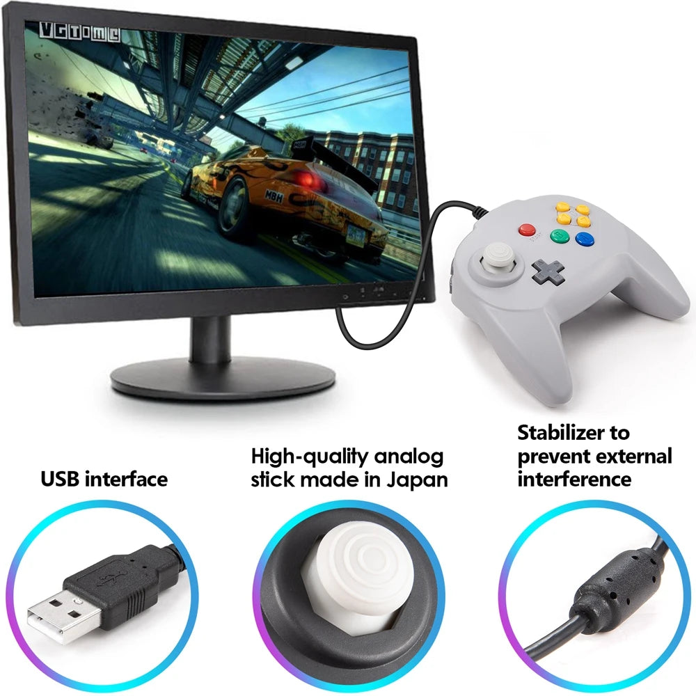 Mini USB N64-Style Controller for Windows PC, Mac & Raspberry Pi