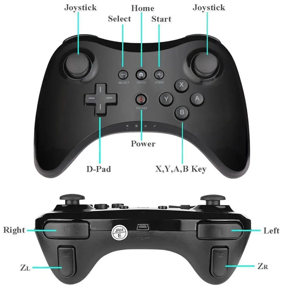 Wireless Classic Pro Controller for Nintendo Wii U with USB Cable