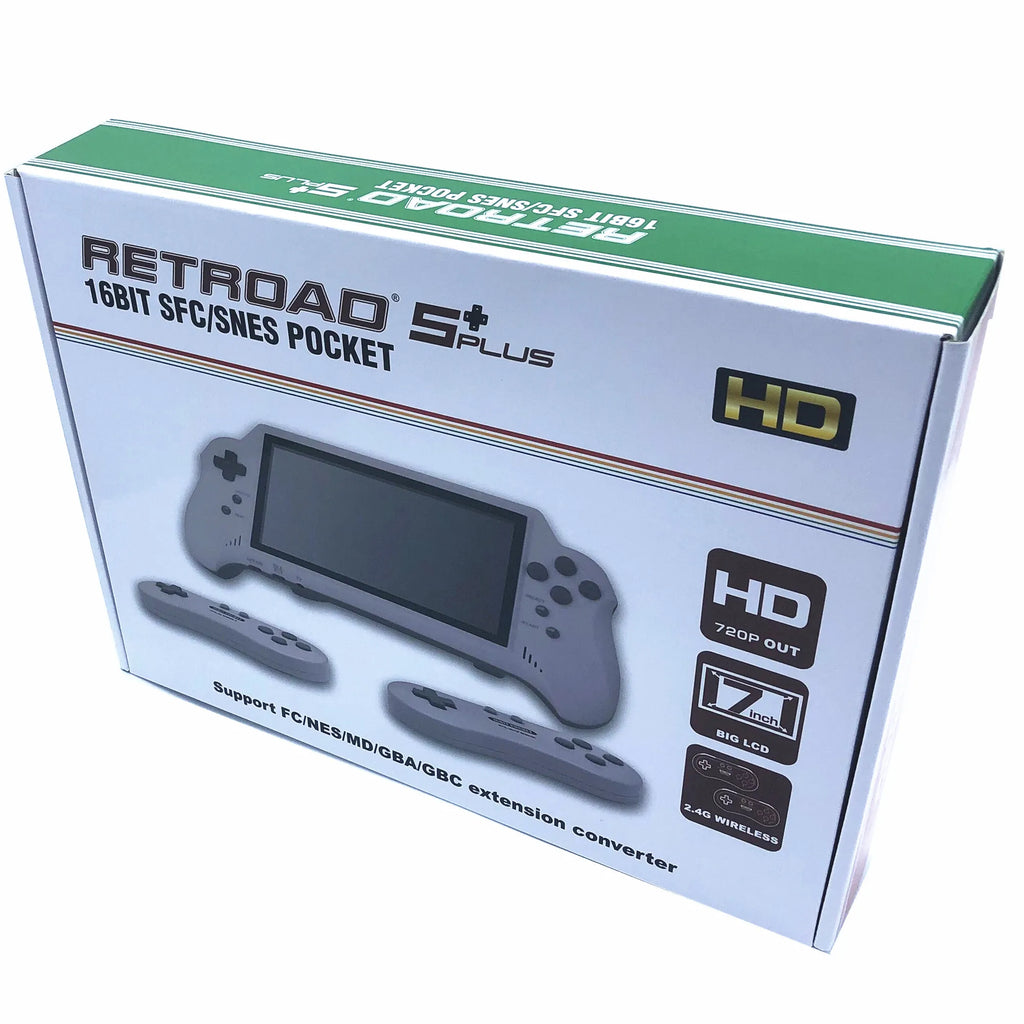 16BIT HD ULTRA SNES POCKET RETROAD 5PLUS Video Game Console Handheld Player 7inch Big Screen 2.4G Wireless Controllers