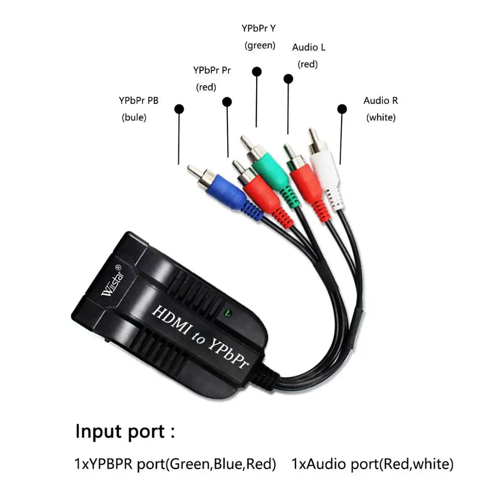 HDMI to Component Converter for PS4 PC, YPbPr 5RCA RGB Scaler