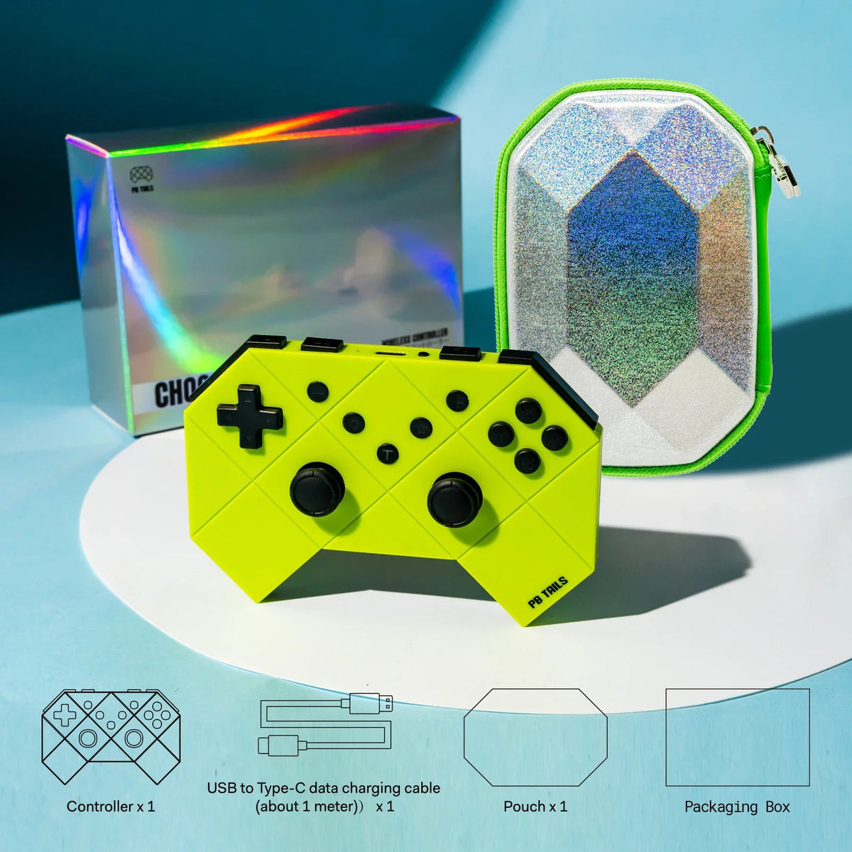 PB Tails CHOC Bluetooth Gamepad for Switch OLED, Dual Vibration