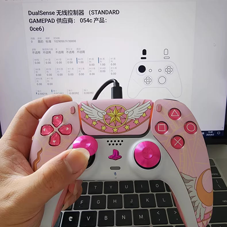 Sony PS5 Controller with Hall TMR Joysticks, Sakura Star Edition