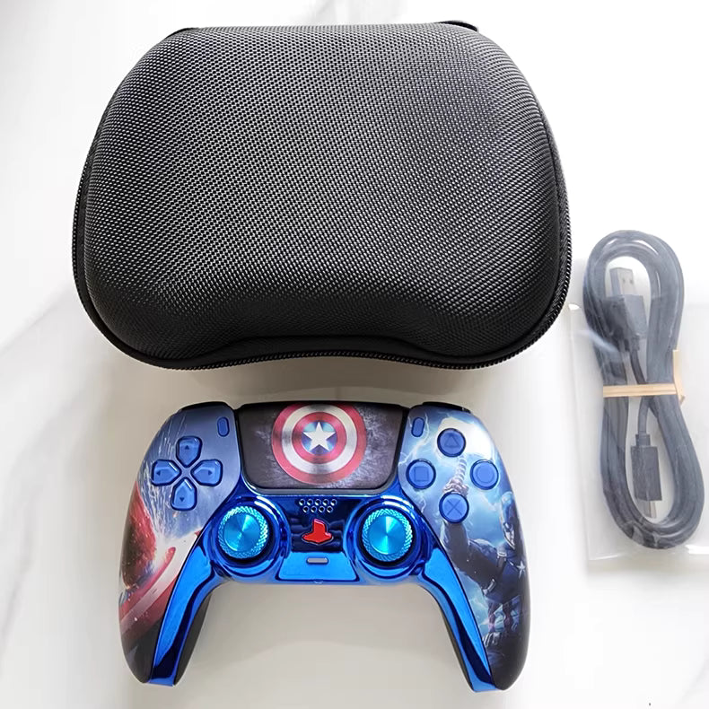Sony original PS5 game controller upgraded with Hall effect TMR joysticks: Captain America's Aegis
