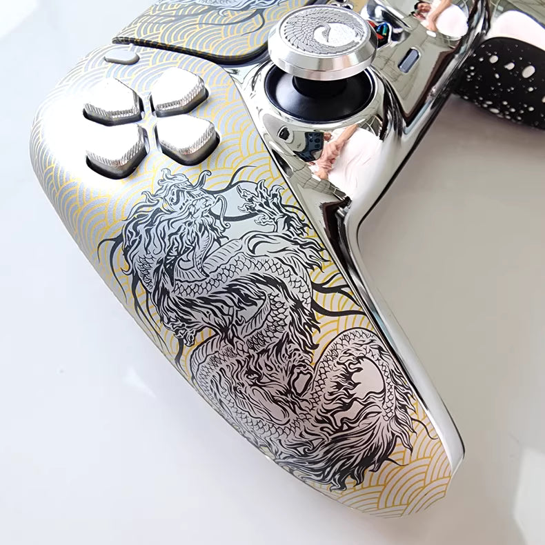 Sony PS5 Controller TMR Joystick, Crane Dance Silver Dragon