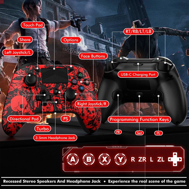 Bonacell PS5 Wireless Controller with Turbo & Macro Programming