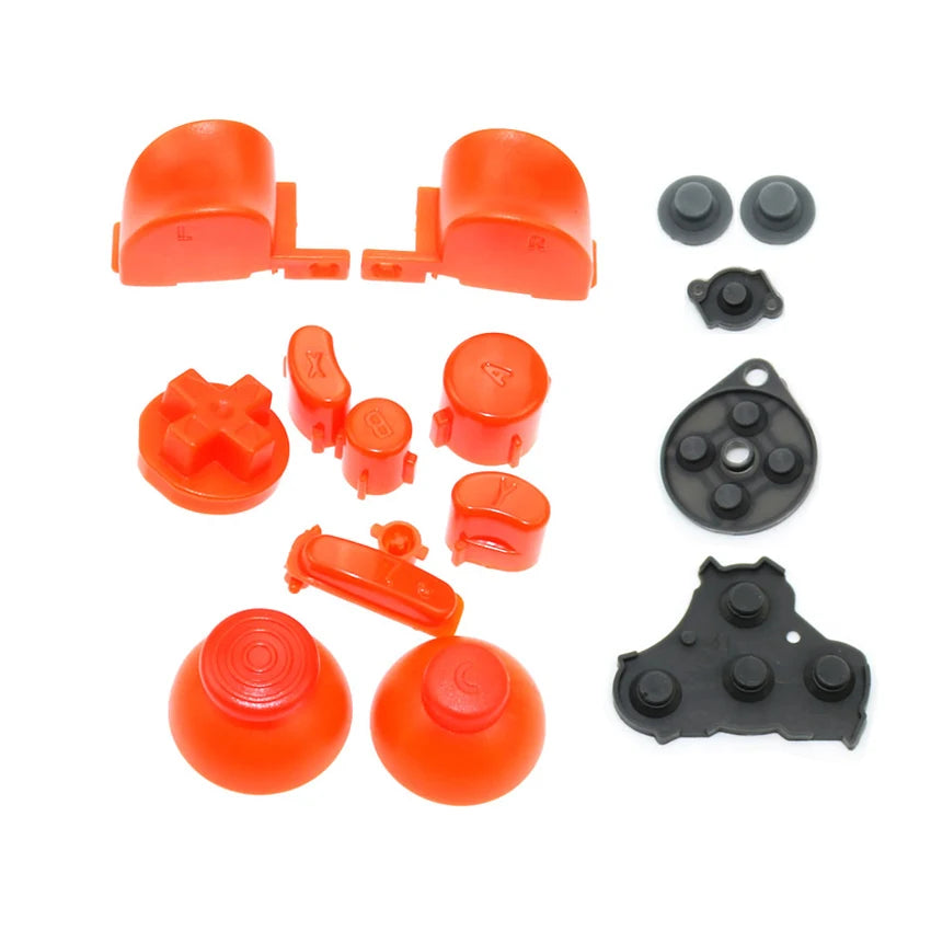YuXi For GameCube ABXY L R Z D-Pad Button Kit Thumbstick Cap & Conductive Rubber Replacement for NGC Controller