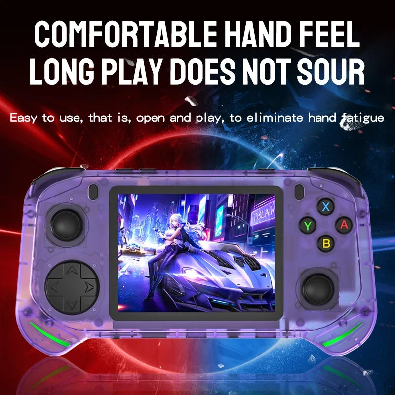 New RX6H Open Source Retro Handheld Video Game Console 3.5 Inch IPS Screen Portable Linux System Pocket Player with 128GB Games