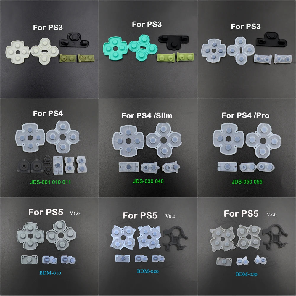 Conductive Rubber Button Pad Set for PS5 V1/V2/V3, PS4, PS3