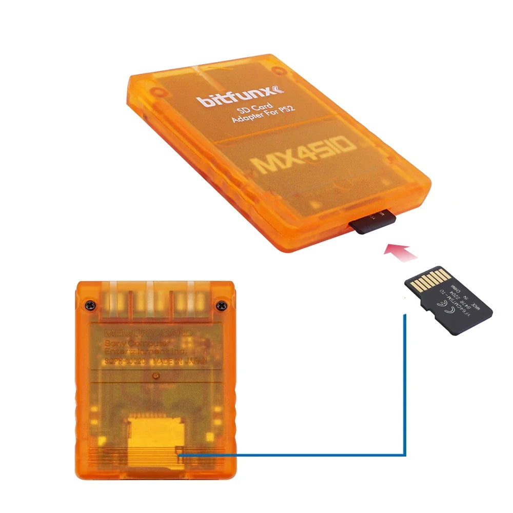 BitFunx MX4SIO Adapter for PS2, SIO2SD TF/SD Card Slot