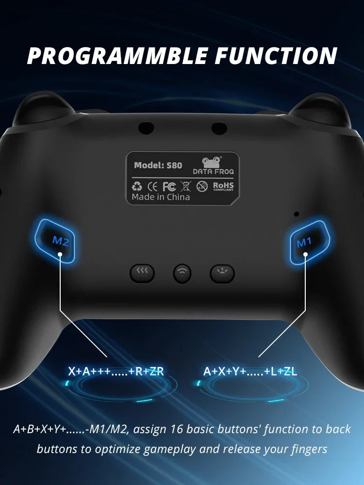 DATA FROG Pro Controller for Switch, OLED, Lite, 1000mAh