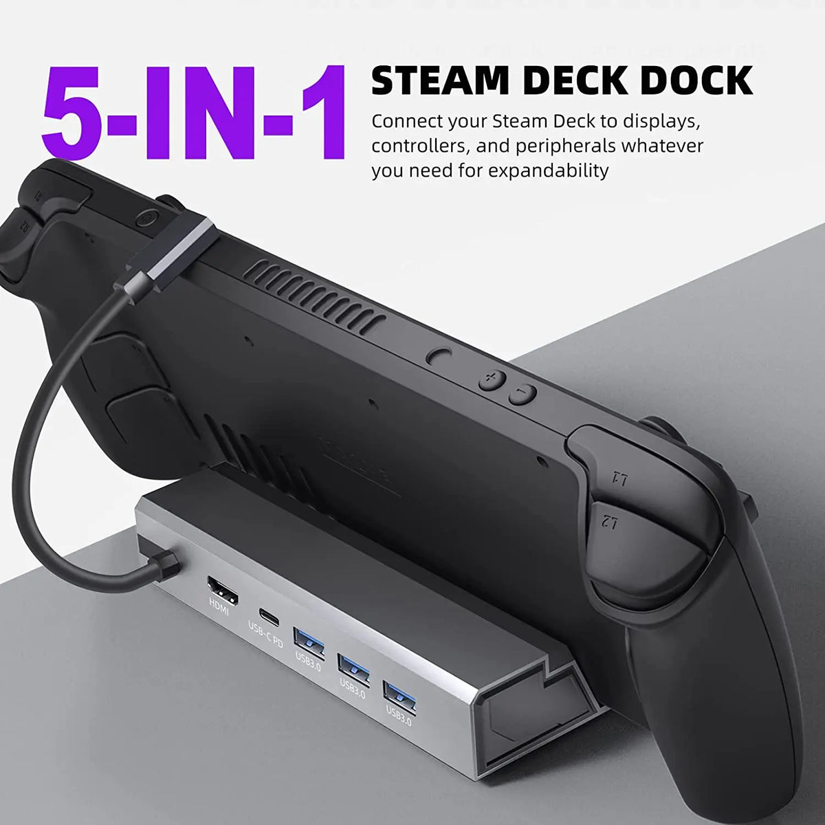 USB Type-C Docking Station for Steam Deck 4k60hz USB3.0 PD60W Charging 1000M Ethernet Dock Station For Gaming Deck PC