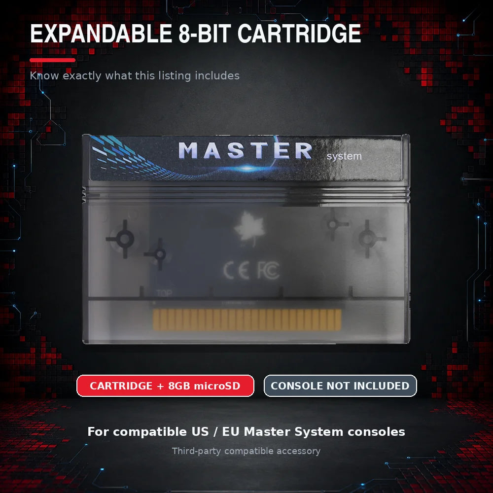 1400 in 1 Game Cartridge with 8GB MicroSD for Sega Master System