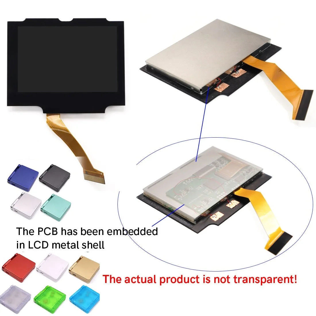 HISPEEDIDO V5 Laminated IPS LCD For GBA SP Retro Pixel 720x480 IPS LCD Kit For GBA SP With Housing Shell No Trademark