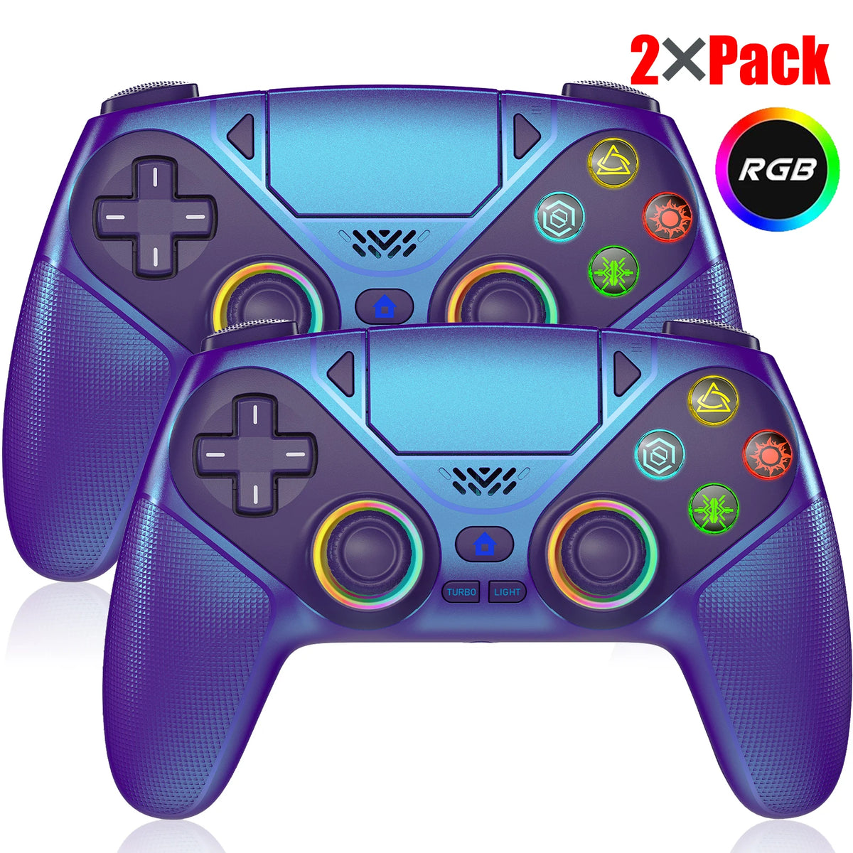 Controller For Playstation 5 PS5/PS5 Pro/Slim/PC,RGB Wireless BT Game Joystick Hall Effect 6 Axis Gyro Dual Shock Turbo Gamepads