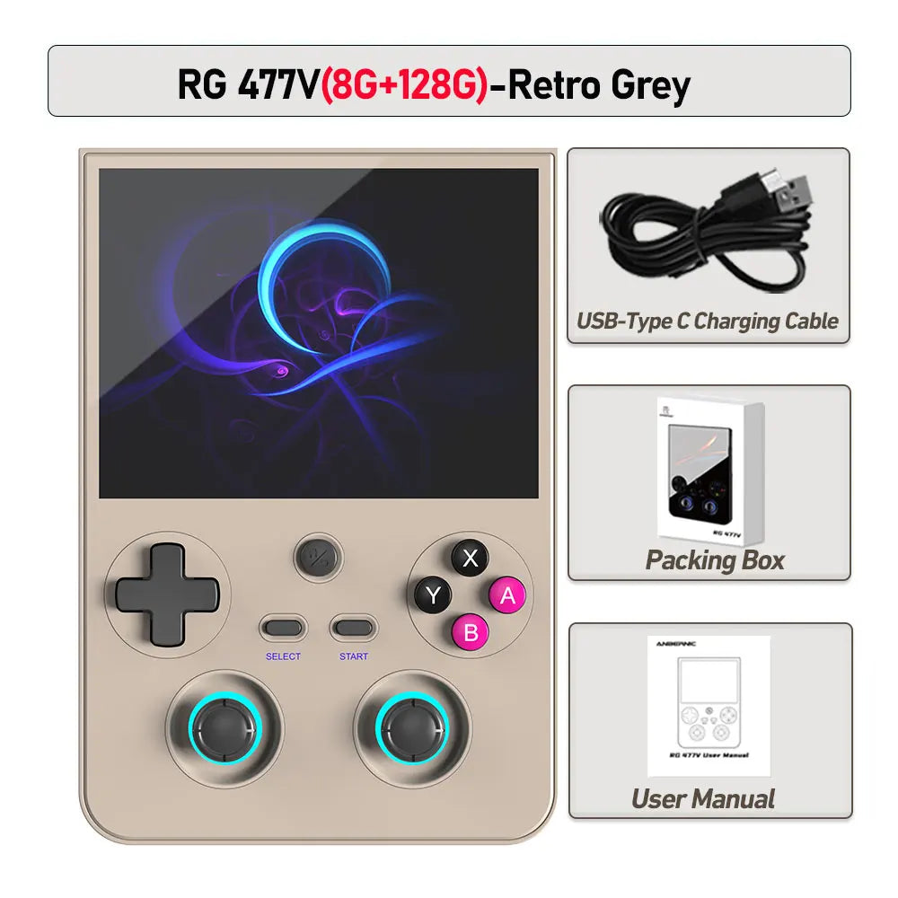 ANBERNIC RG477V Handheld Console, 4.7 Inch Android 14 120Hz