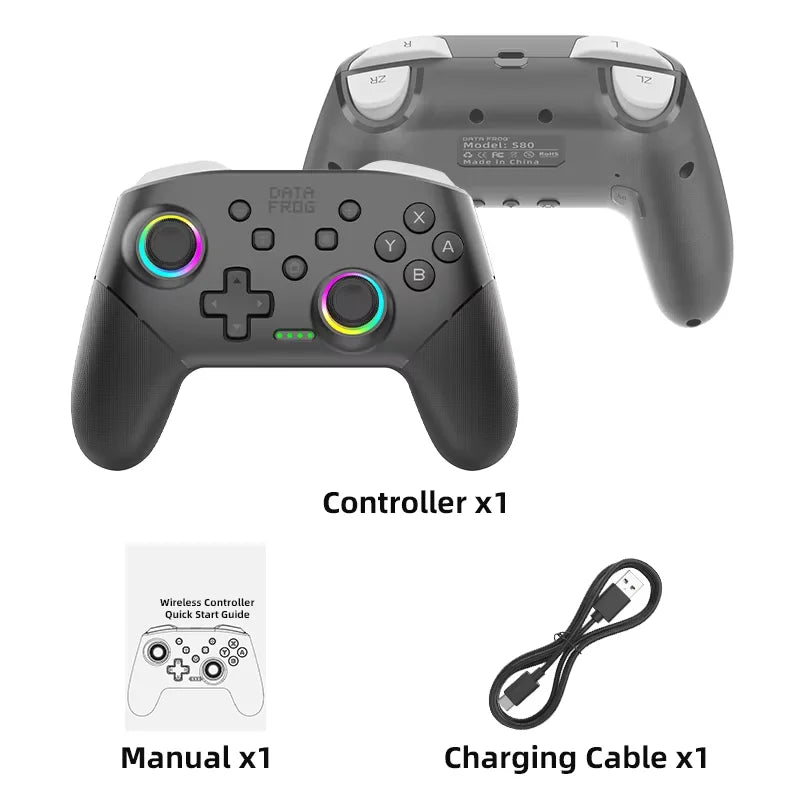 DATA FROG Pro Controller for Switch, OLED, Lite, 1000mAh