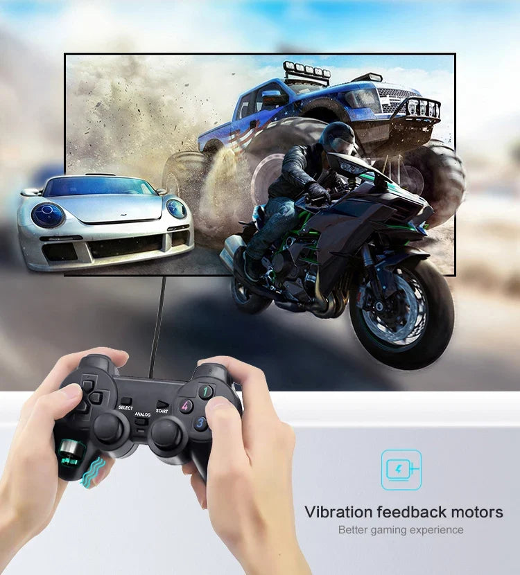 Data Frog Wired Gamepad for PS2 Controller for PS2 Joystick for Playstation 2 Vibration Shock Joypad Wired USB PC Control