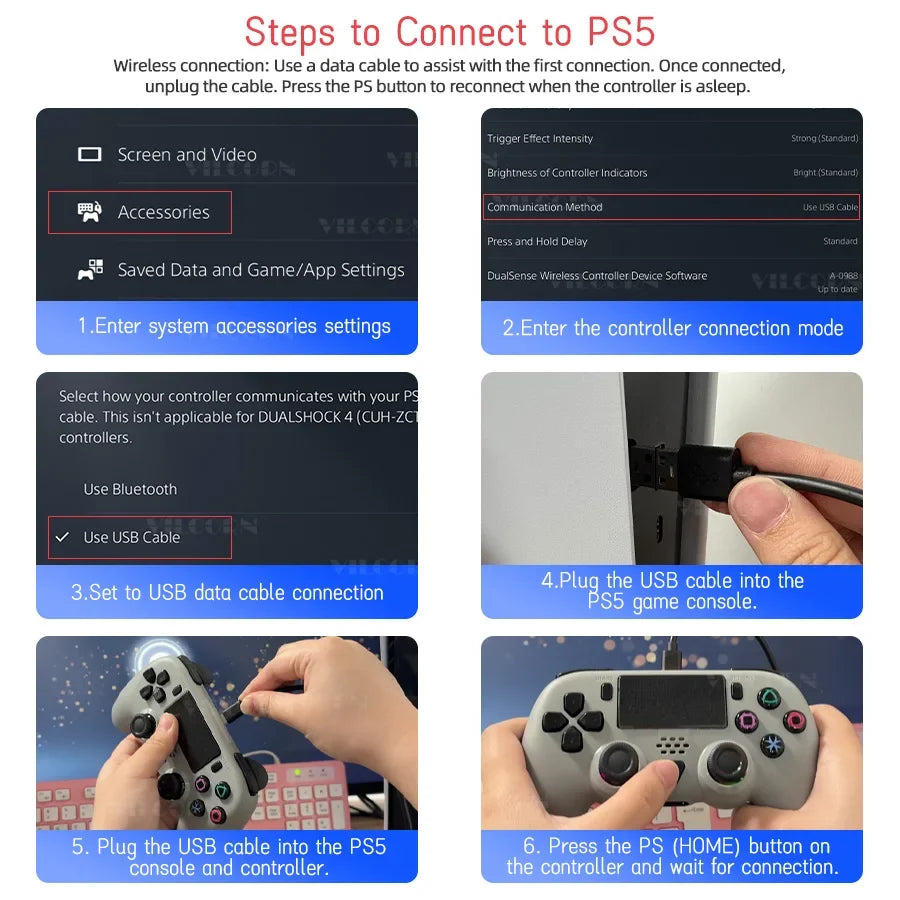Wireless Gamepad for PS5, PS5 Slim & Pro, Macro Programming, Touchpad