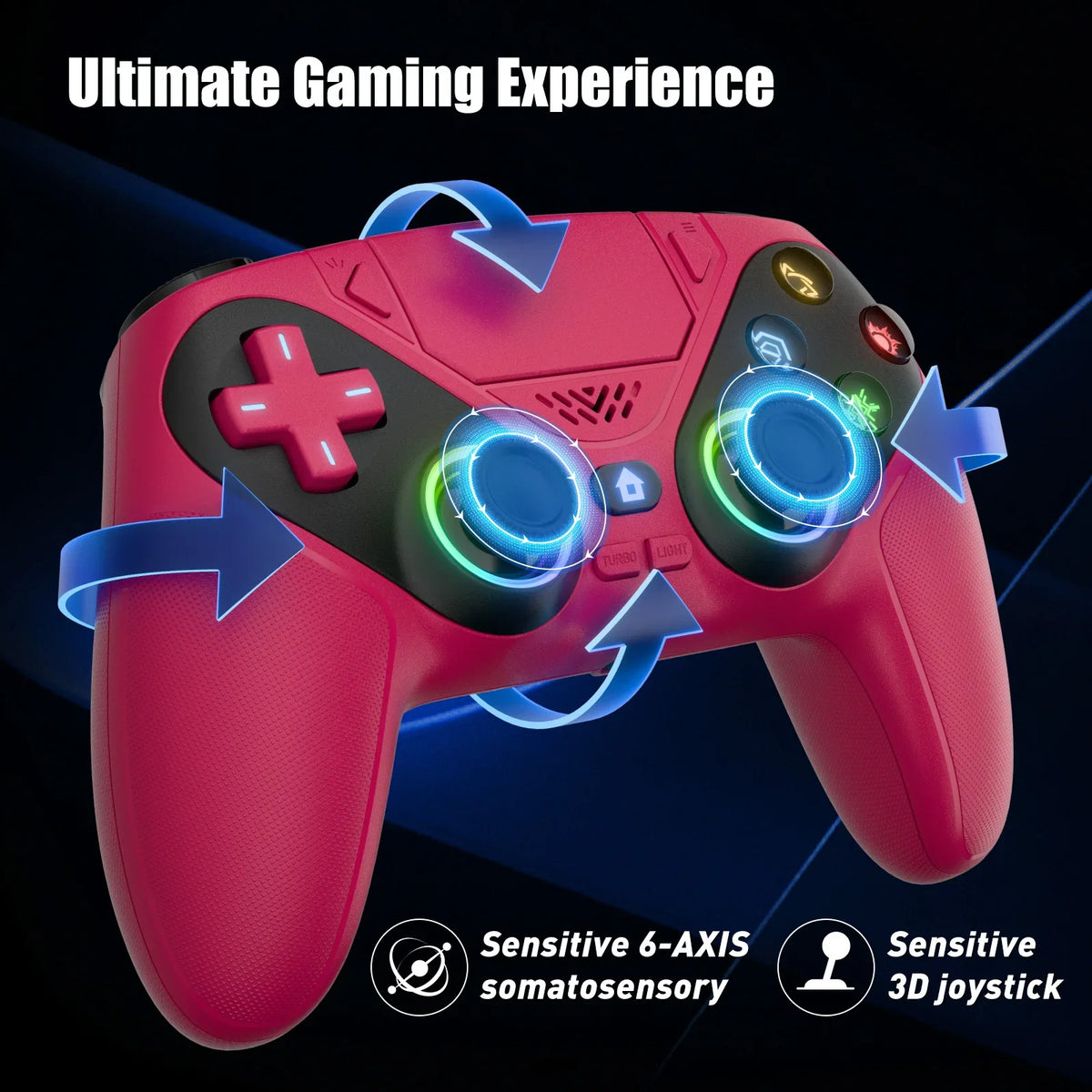 Wireless Controller for PS5, PS5 Slim, PS5 Pro, PC, Hall Stick