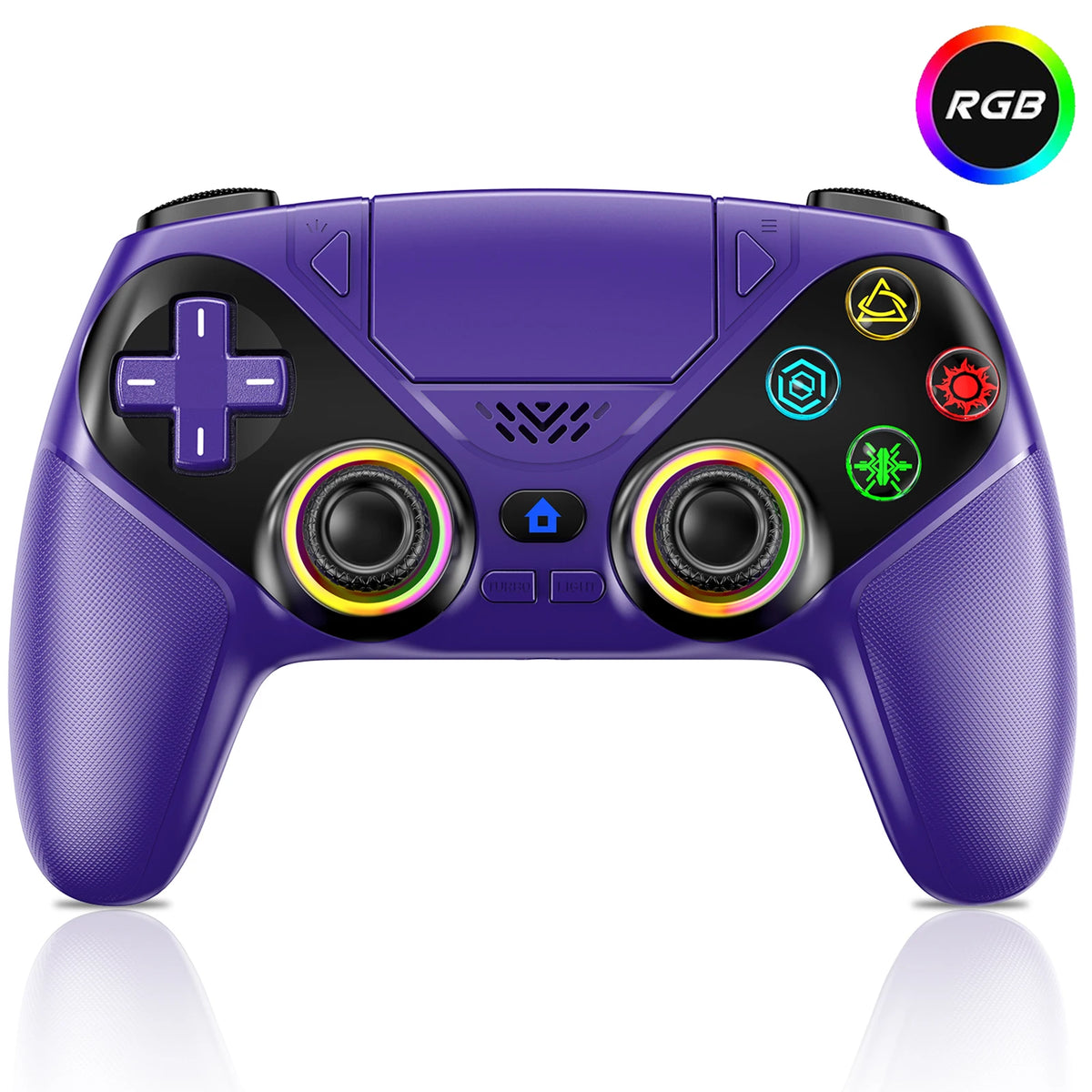 Controller For Playstation 5 PS5/PS5 Pro/Slim/PC,RGB Wireless BT Game Joystick Hall Effect 6 Axis Gyro Dual Shock Turbo Gamepads