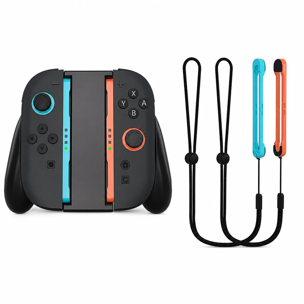 For Switch 2 Accessories Controller Grip Holder with Wrist Straps, Gamepad Handle Grip Gaming Accessories Replacement Kit