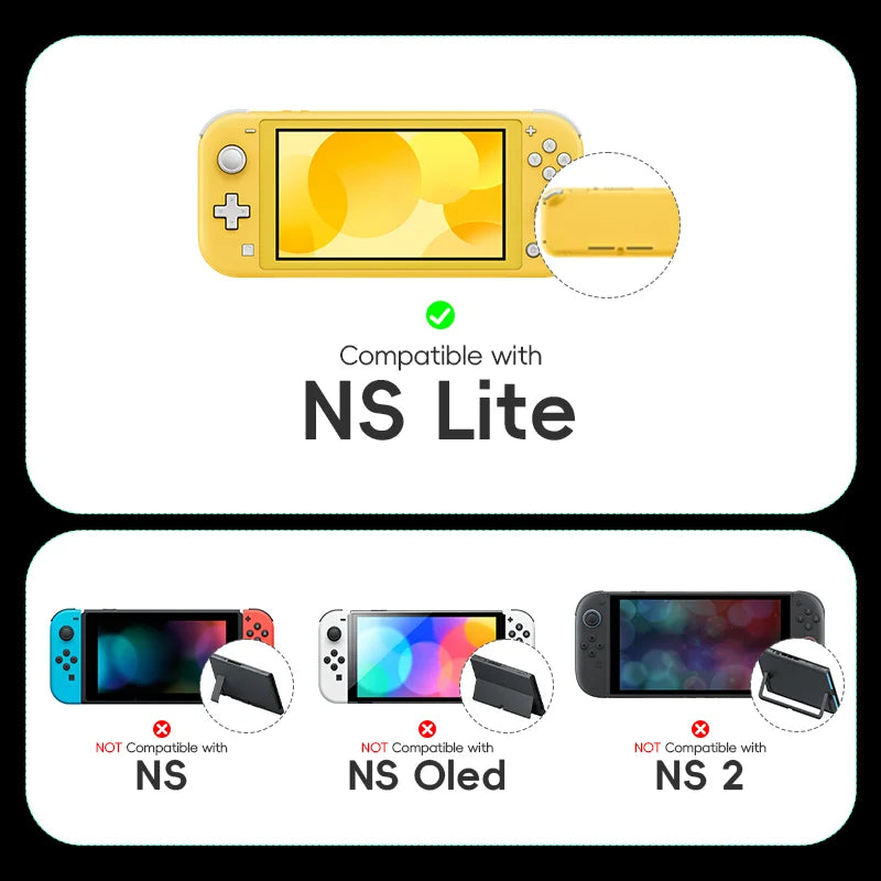 DATA FROG Protective Cover For Compatible-Switch Lite Game Console Transparent PC Crystal Shell for Switch Lite