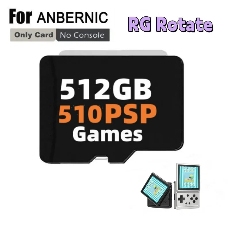 Game TF Card for Anbernic RG Rotate, 64G to 512G, PS2 PSP