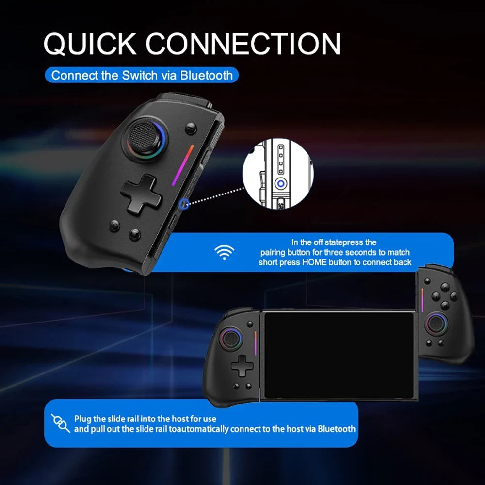 LinYuvo KS42 Wireless Gamepad for Switch OLED Lite, RGB Gyro