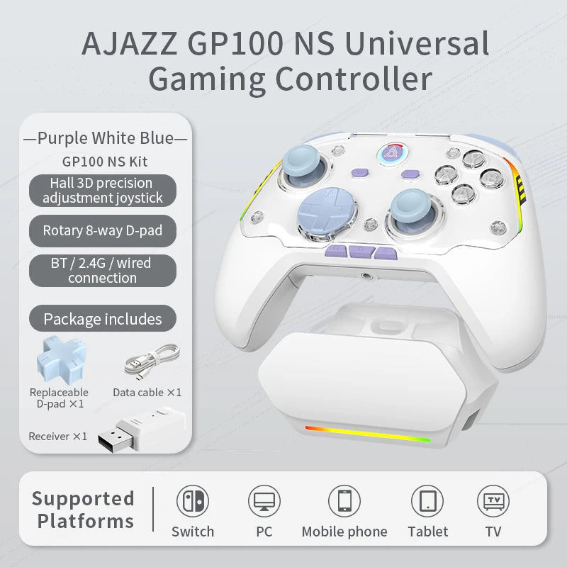 Ajazz GP100 NS Tri-Mode Hall Effect Controller for Switch & PC