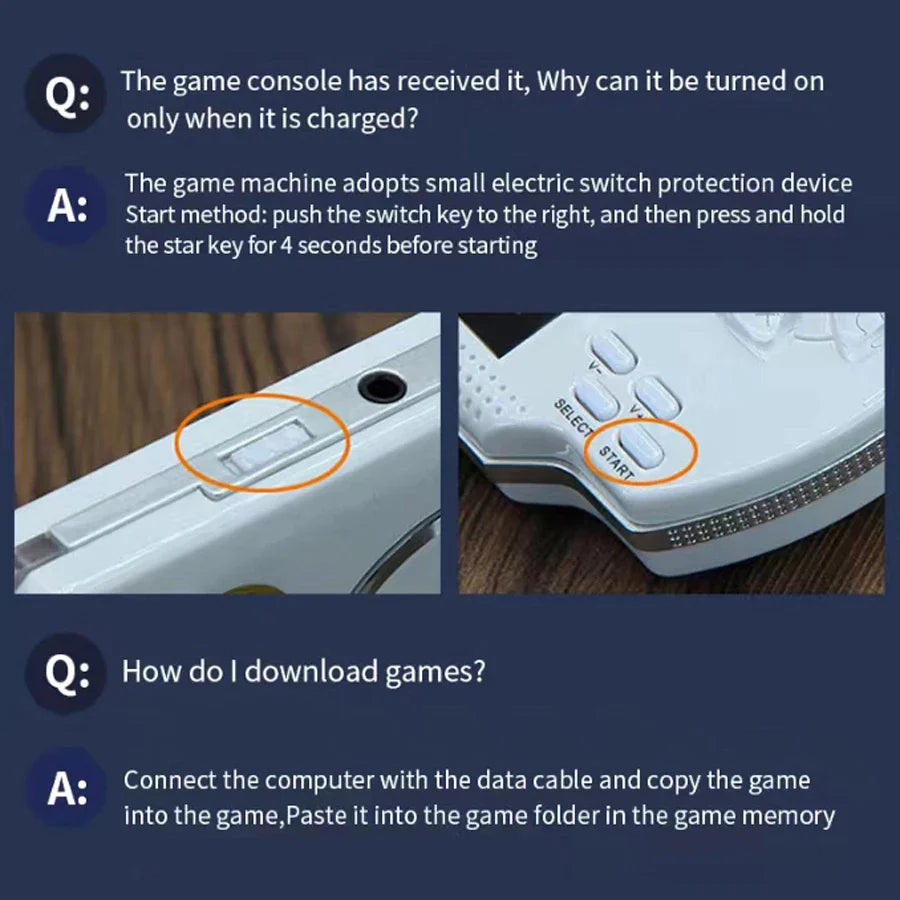 Handheld Portable Retro Video Game Console Videogame Arcade Player for Children Mini Machine Emulator Retrogame Gaming Station
