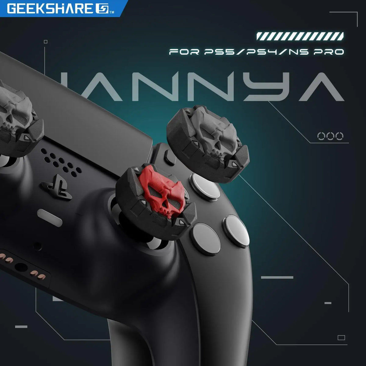 PS5 PS4 Skull Silicone Thumb Grip Caps, Xbox, Switch Pro