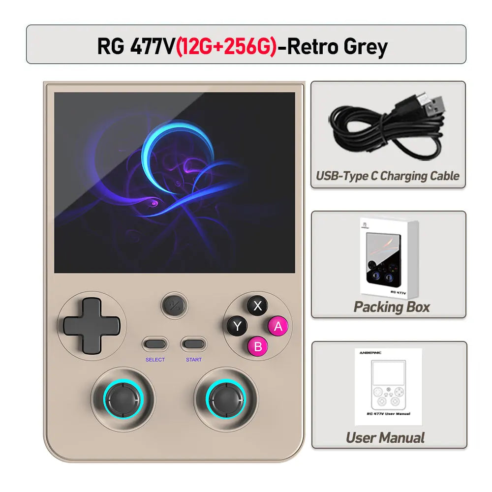 ANBERNIC RG477V Handheld Console, 4.7 Inch Android 14 120Hz