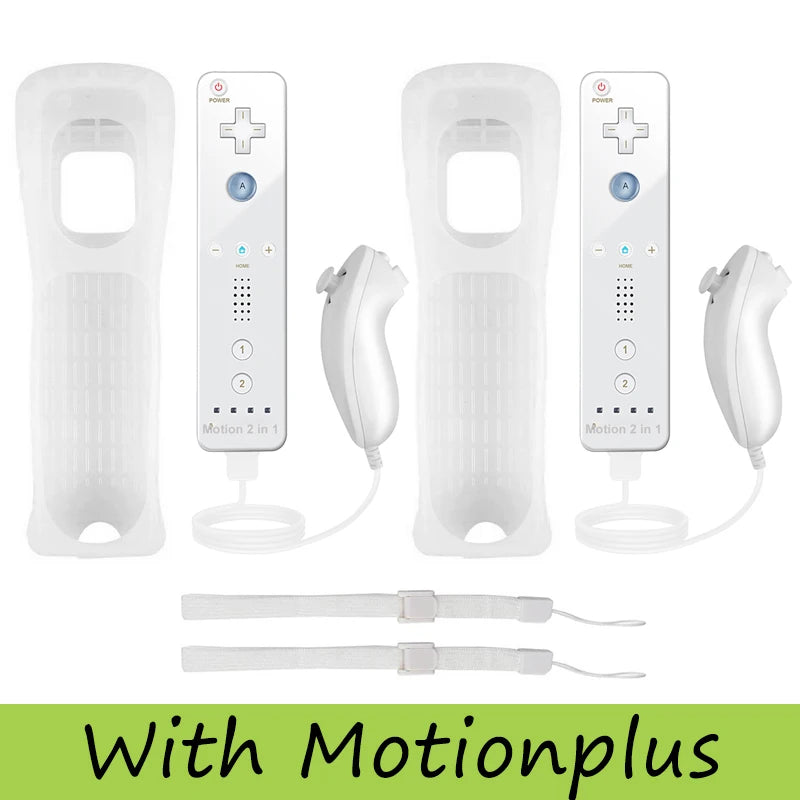 Controller Set For Nintendo Wii/Wii U 2 in 1 Wireless Remote Gamepad Joystick Optional Motion Plus Silicone Case Gaming Control