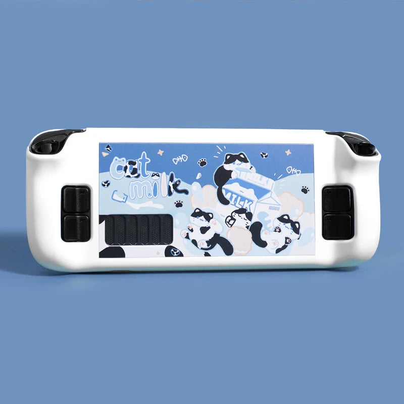 Steam Deck/OLED Magic Milk Cat Hard PC Case, Non-Slip Cover