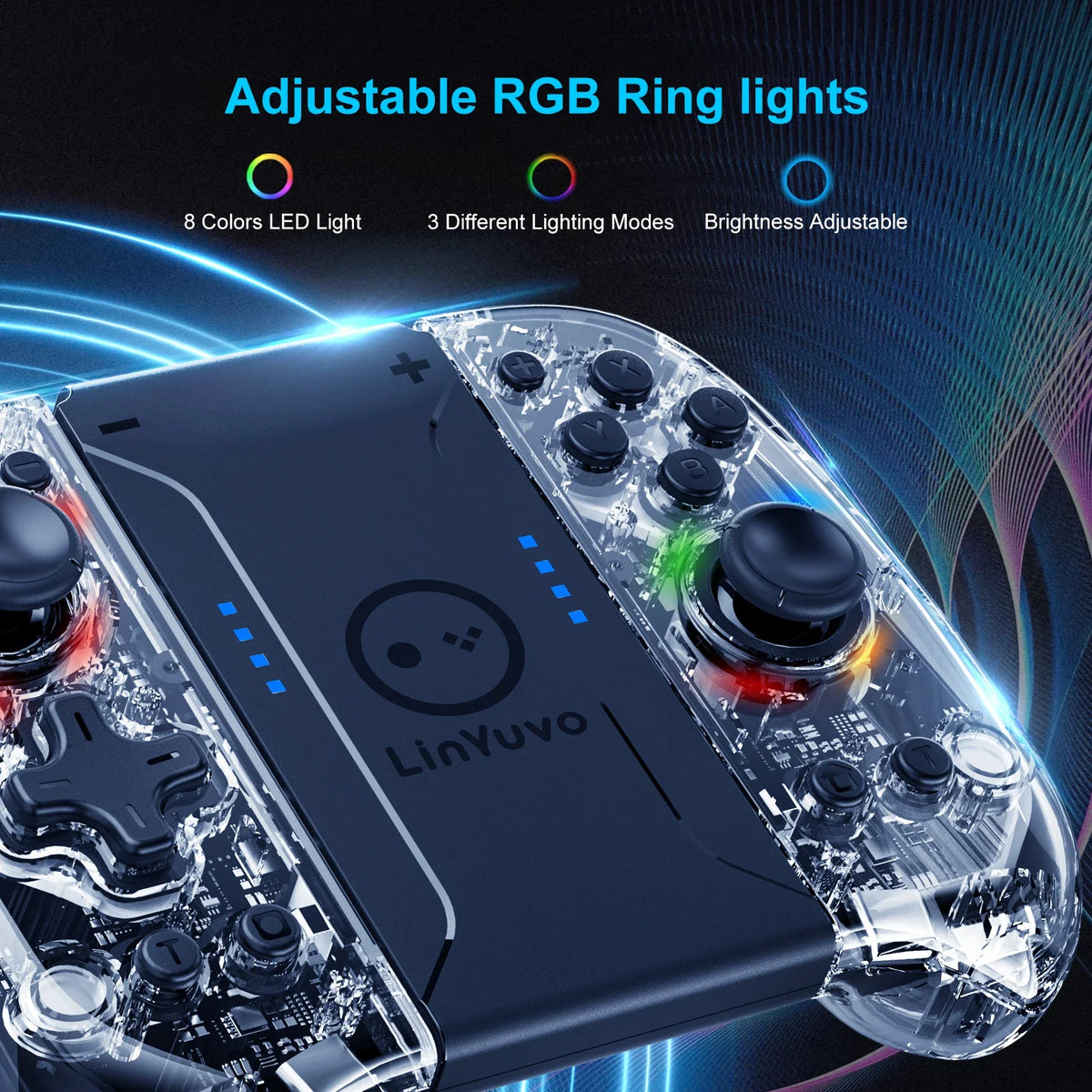 LinYuvo KS58 8 LED Joypad Wireless Controller for Switch OLED