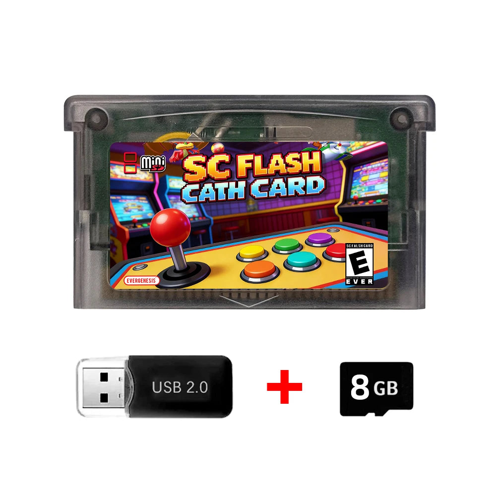 SC OSV2.0 Flash Card for NDS/GBA, 5000 in 1, Optional 8GB TF Card
