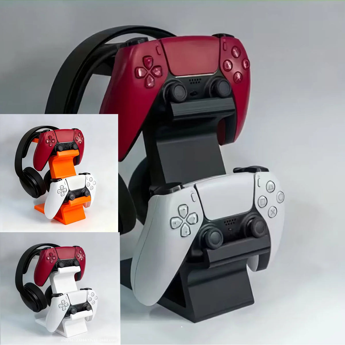 3D Printed Game Controller Headphone Integrated Stand Universal Standing Stand for PS4/PS5/XBOX Controller Headphone