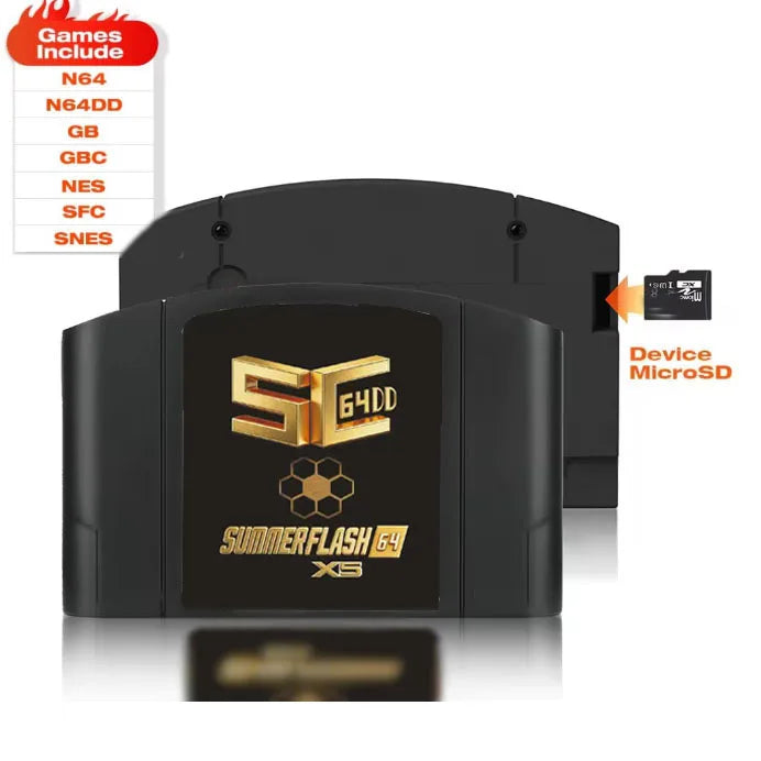 SC64 SummerflashX5 Gold Cart for N64DD, SNES, GBC Games