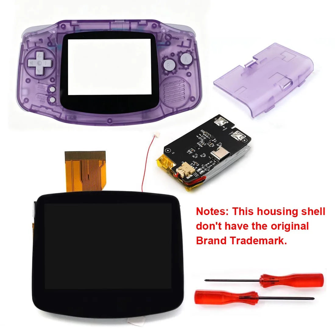 HISPEEDIDO GBA V5 720x480 IPS Drop-in Screen Kit with Shell